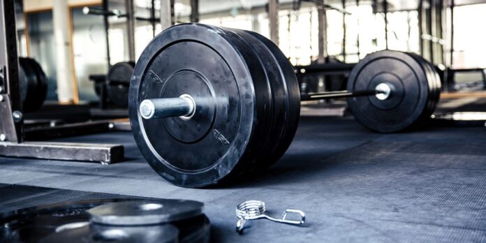 Closeup image of a fitness equipment in gym